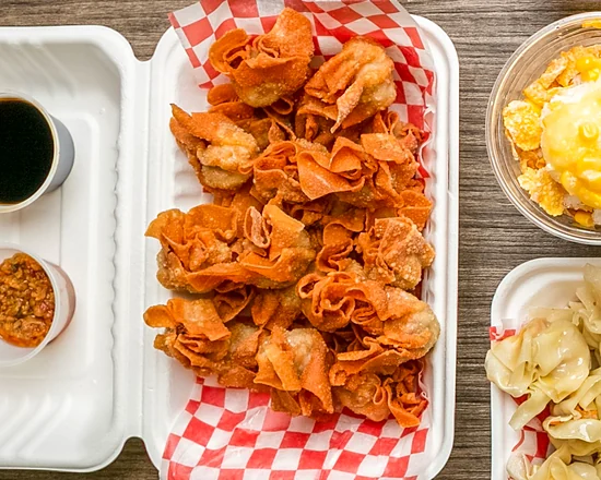 Fried pork siomai with soylime and chili garlic